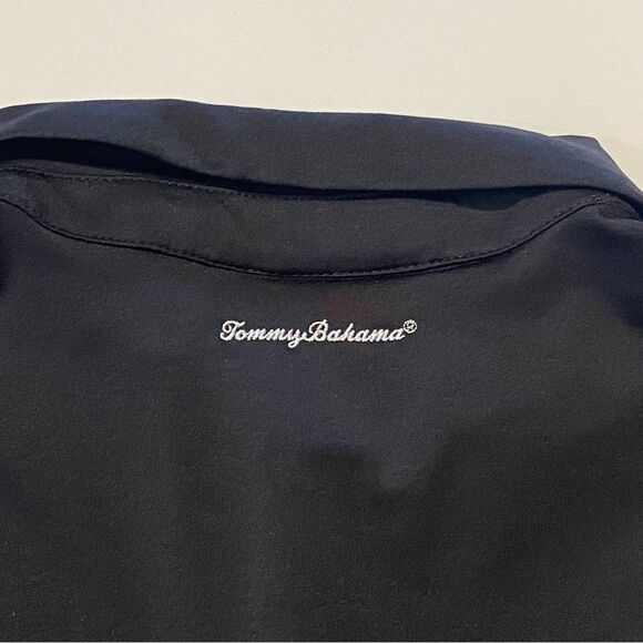 Tommy Bahama Golf 1/4 Zip Black Short Sleeve Polo Shirt Women's Size Large - Picture 15 of 15